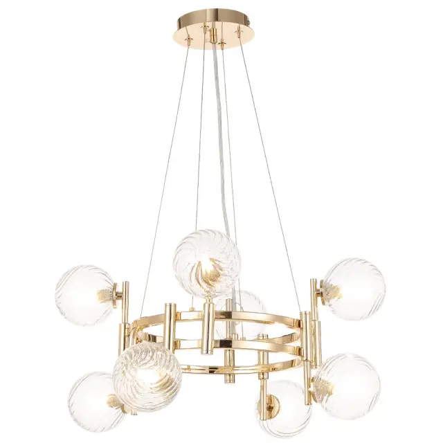 Люстра Crystal Lux LUXURY SP8 GOLD — золотой, ракурс 2