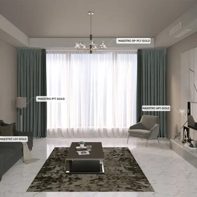 Торшер Crystal Lux MAESTRO PT1 GOLD — золотой, ракурс 5