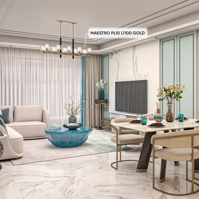 Светильник Crystal Lux MAESTRO SP-PL10 L1100 GOLD — золотой, ракурс 4