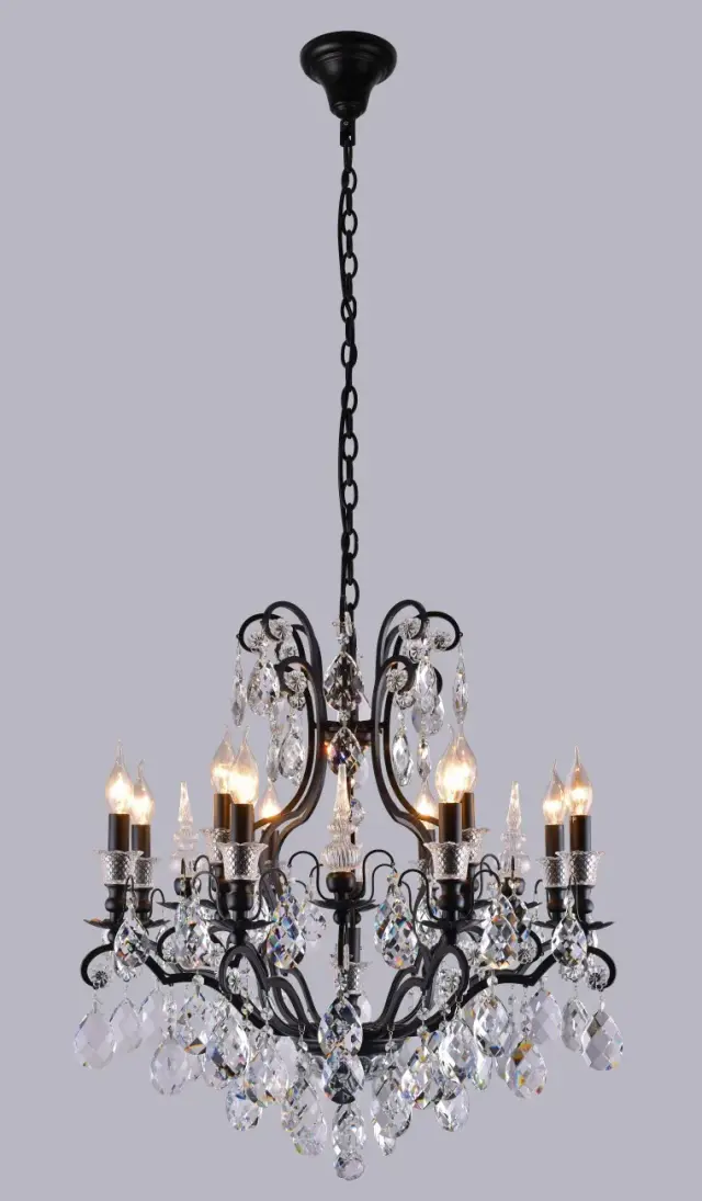 Люстра Crystal Lux MAGNIFICO SP13 BLACK/TRANSPARENT — черный, ракурс 3