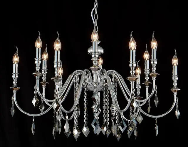 Люстра Crystal Lux MERCEDES SP6+6 CHROME/SMOKE — хром, ракурс 2