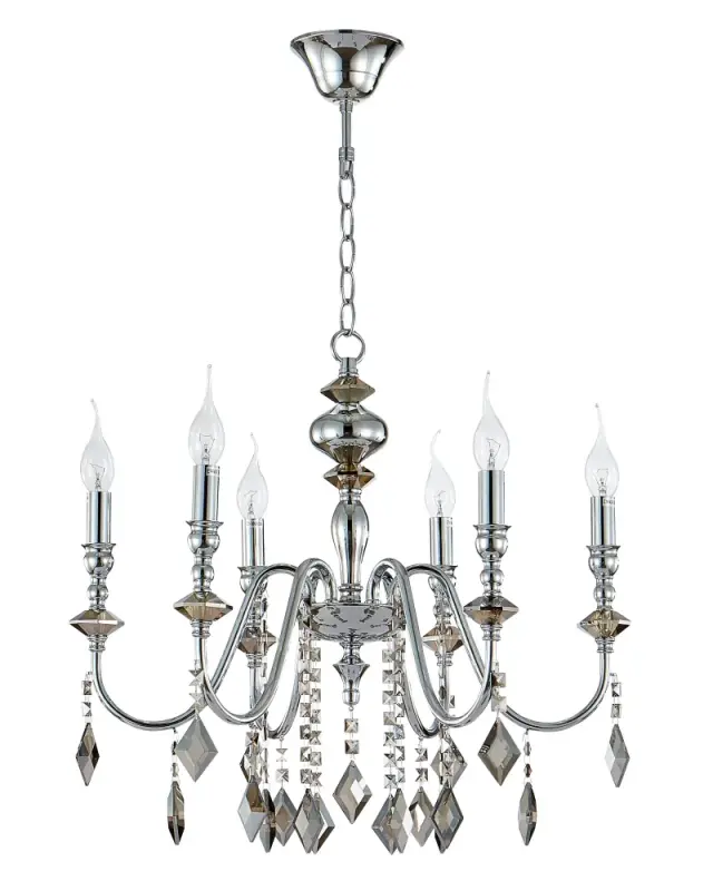 Люстра Crystal Lux MERCEDES SP6 CHROME/SMOKE — хром