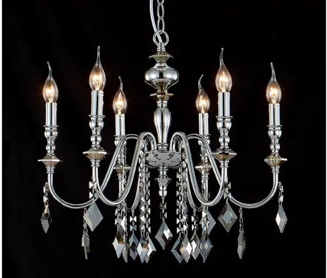 Люстра Crystal Lux MERCEDES SP6 CHROME/SMOKE — хром, ракурс 2