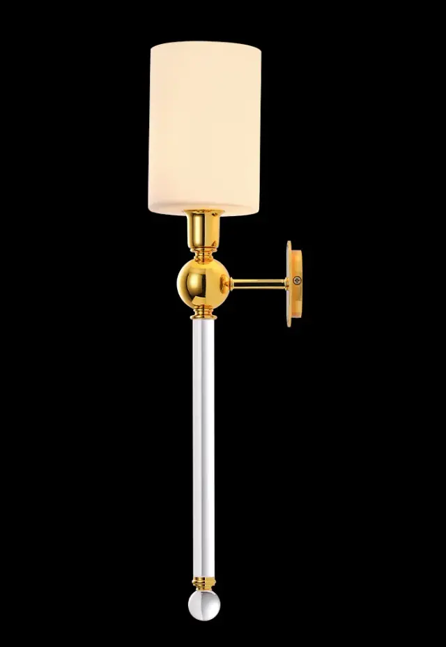 Бра Crystal Lux MIRABELLA AP1 GOLD/WHITE — золотой, ракурс 3