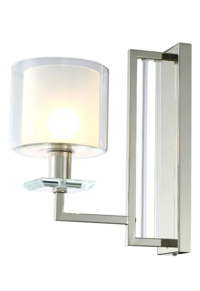 Бра Crystal Lux NICOLAS AP1 NICKEL/WHITE — никель, ракурс 3