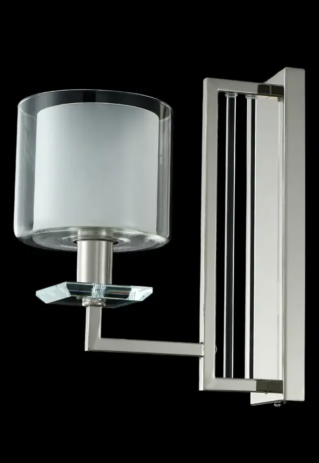 Бра Crystal Lux NICOLAS AP1 NICKEL/WHITE — никель, ракурс 4