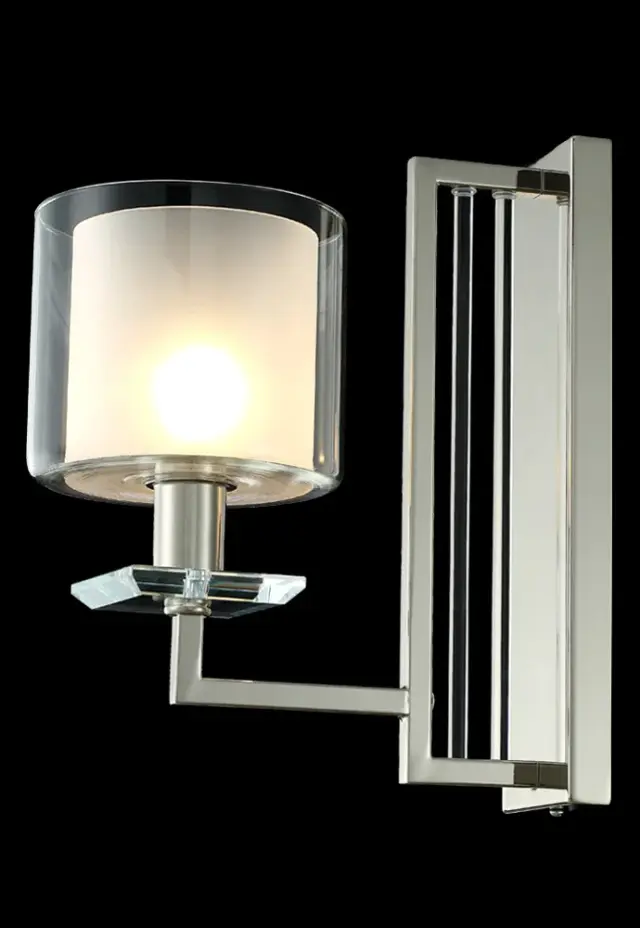 Бра Crystal Lux NICOLAS AP1 NICKEL/WHITE — никель, ракурс 5