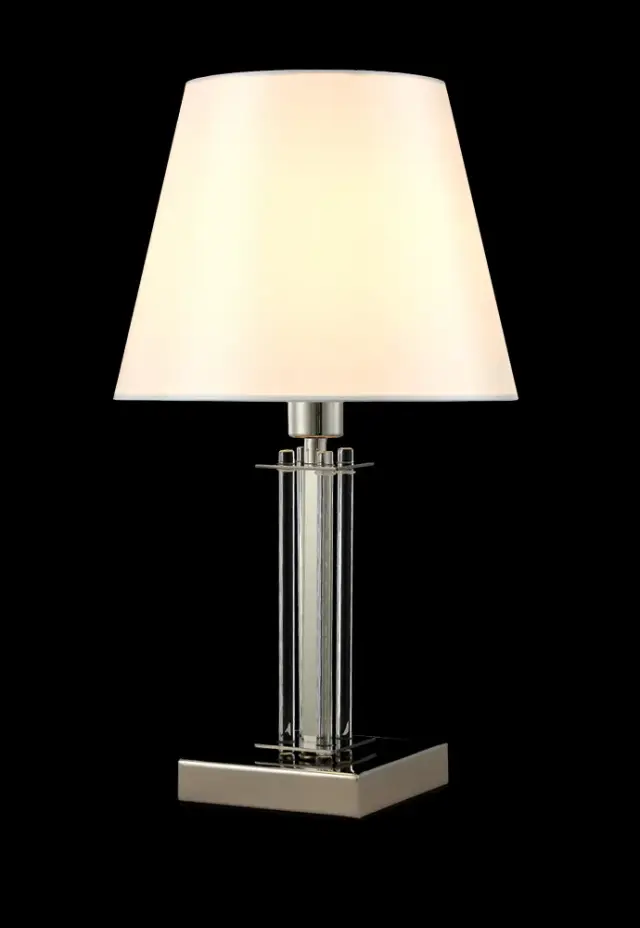 Настольная лампа Crystal Lux NICOLAS LG1 NICKEL/WHITE — никель, ракурс 3