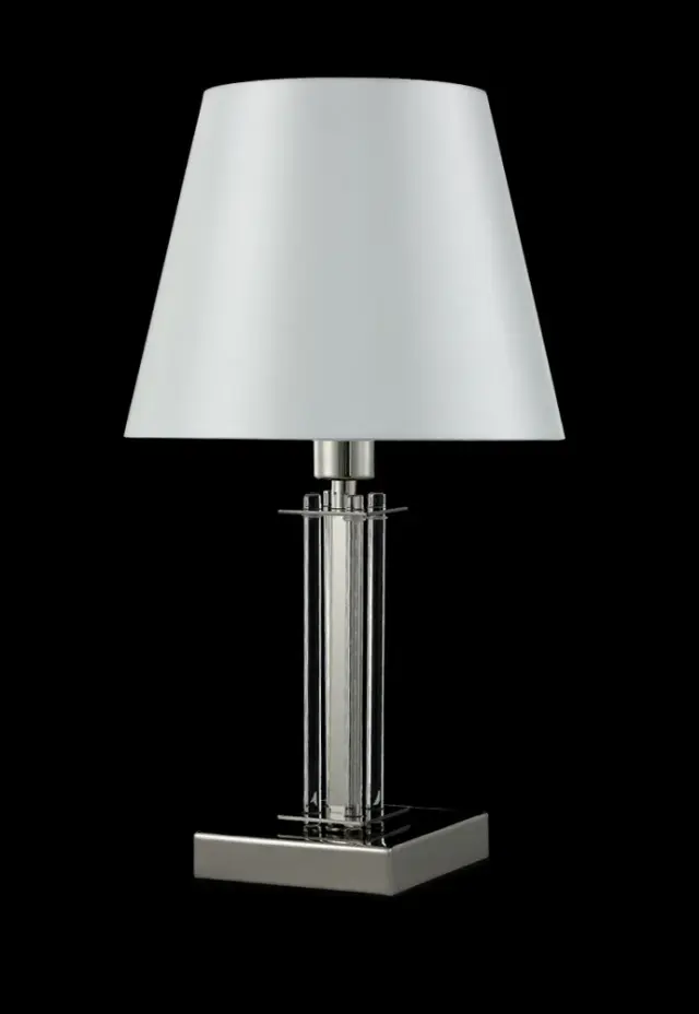 Настольная лампа Crystal Lux NICOLAS LG1 NICKEL/WHITE — никель, ракурс 4