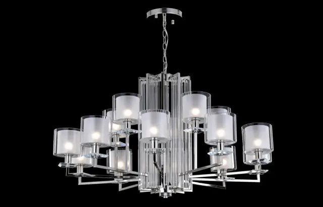 Люстра Crystal Lux NICOLAS SP-PL10+5 NICKEL/WHITE — хром