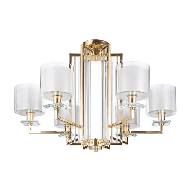Люстра Crystal Lux NICOLAS SP-PL6 GOLD/WHITE — золотой, ракурс 3