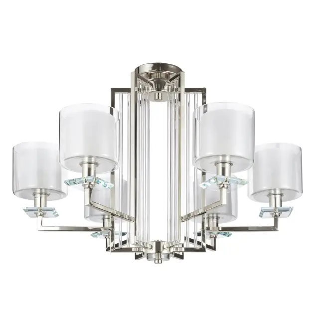 Люстра Crystal Lux NICOLAS SP-PL6 NICKEL/WHITE — никель, ракурс 3