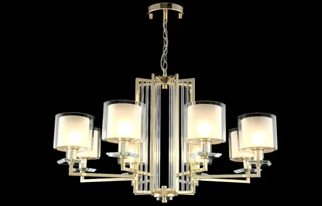 Люстра Crystal Lux NICOLAS SP-PL8 GOLD/WHITE — золотой, ракурс 3