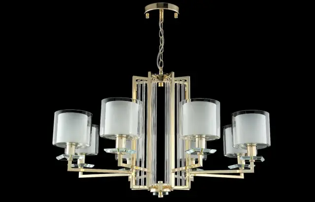 Люстра Crystal Lux NICOLAS SP-PL8 GOLD/WHITE — золотой, ракурс 4