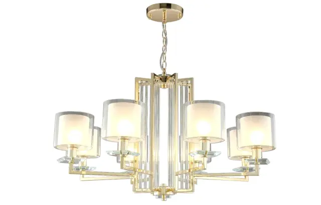 Люстра Crystal Lux NICOLAS SP-PL8 GOLD/WHITE — золотой, ракурс 5