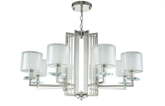 Люстра Crystal Lux NICOLAS SP-PL8 NICKEL/WHITE — никель