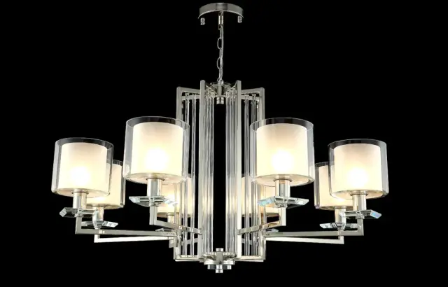 Люстра Crystal Lux NICOLAS SP-PL8 NICKEL/WHITE — никель, ракурс 3