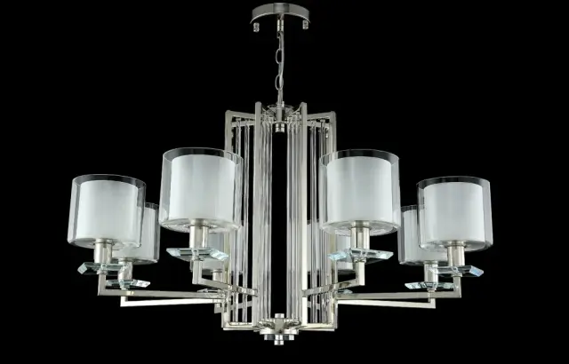Люстра Crystal Lux NICOLAS SP-PL8 NICKEL/WHITE — никель, ракурс 4