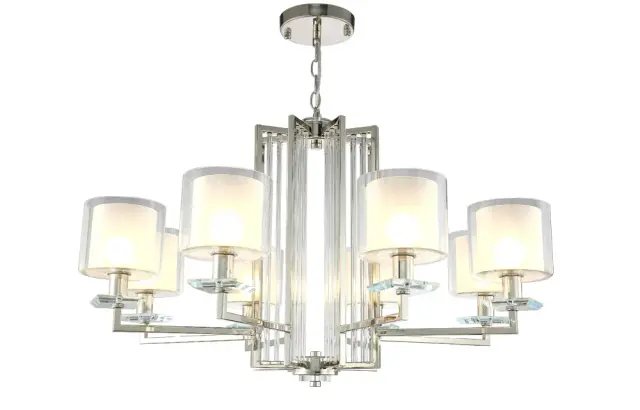Люстра Crystal Lux NICOLAS SP-PL8 NICKEL/WHITE — никель, ракурс 5