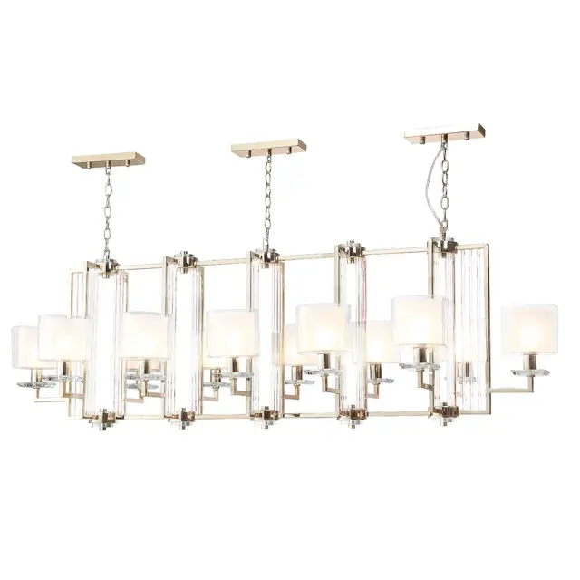 Светильник Crystal Lux NICOLAS SP12 L1600 GOLD/WHITE — золотой, ракурс 4