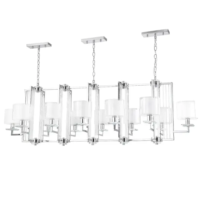 Светильник Crystal Lux NICOLAS SP12 L1600 NICKEL/WHITE — никель, ракурс 3