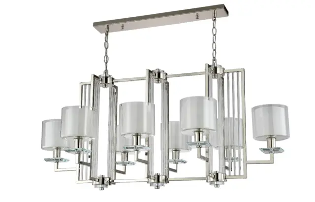 Люстра Crystal Lux NICOLAS SP8 L1000 NICKEL/WHITE — никель