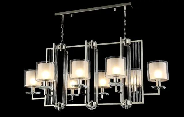 Люстра Crystal Lux NICOLAS SP8 L1000 NICKEL/WHITE — никель, ракурс 3