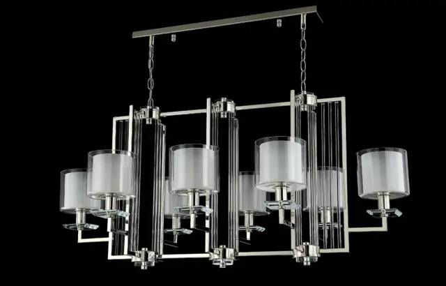 Люстра Crystal Lux NICOLAS SP8 L1000 NICKEL/WHITE — никель, ракурс 4