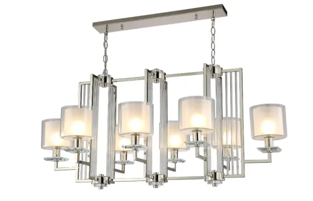 Люстра Crystal Lux NICOLAS SP8 L1000 NICKEL/WHITE — никель, ракурс 5