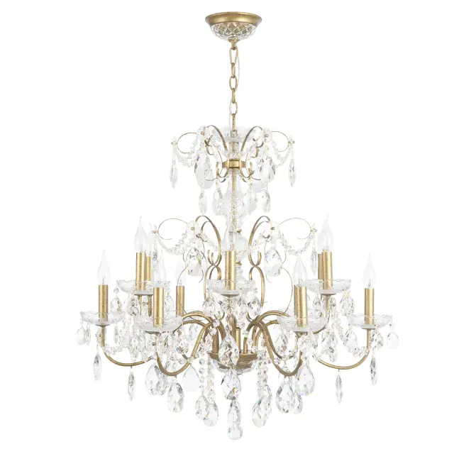 Люстра Crystal Lux ODELIS SP12 GOLD — золотой, ракурс 3