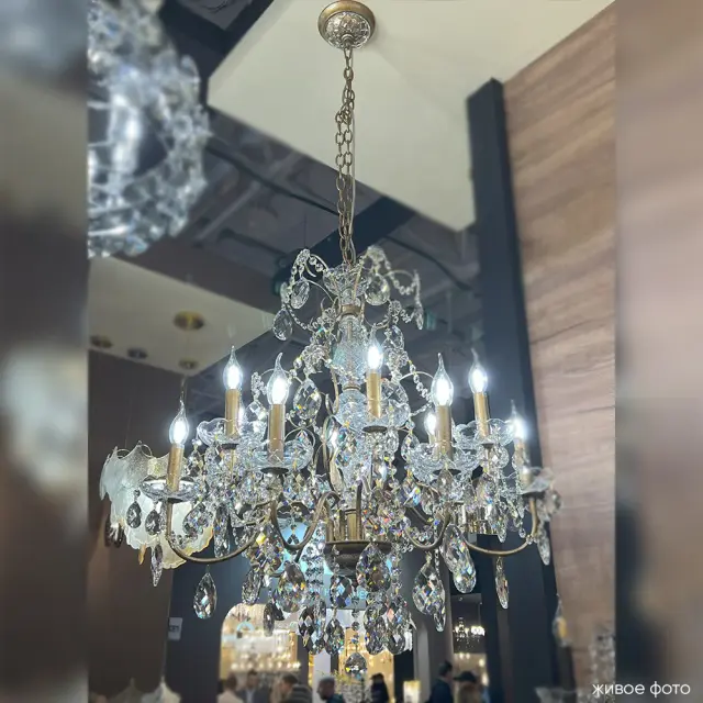 Люстра Crystal Lux ODELIS SP12 GOLD — золотой, ракурс 5