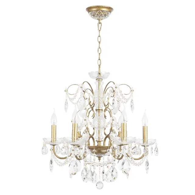 Люстра Crystal Lux ODELIS SP6 GOLD — золотой, ракурс 3