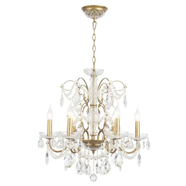 Люстра Crystal Lux ODELIS SP6 GOLD — золотой, ракурс 4