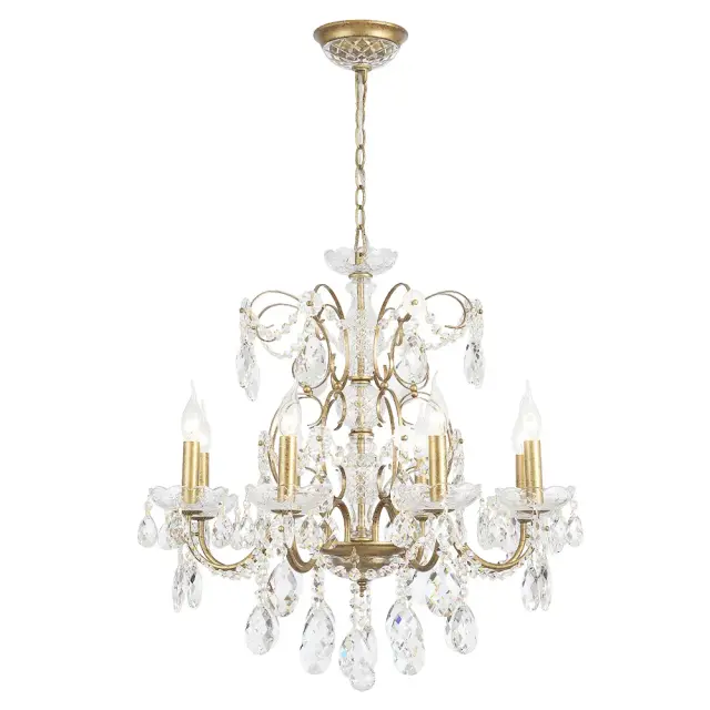 Люстра Crystal Lux ODELIS SP8 GOLD — золотой, ракурс 4