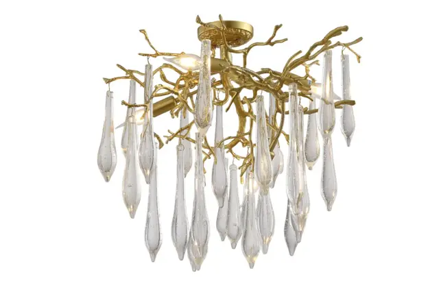 Люстра Crystal Lux REINA PL5 D600 GOLD PEARL — золотой, ракурс 3