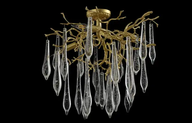 Люстра Crystal Lux REINA PL5 D600 GOLD PEARL — золотой, ракурс 4