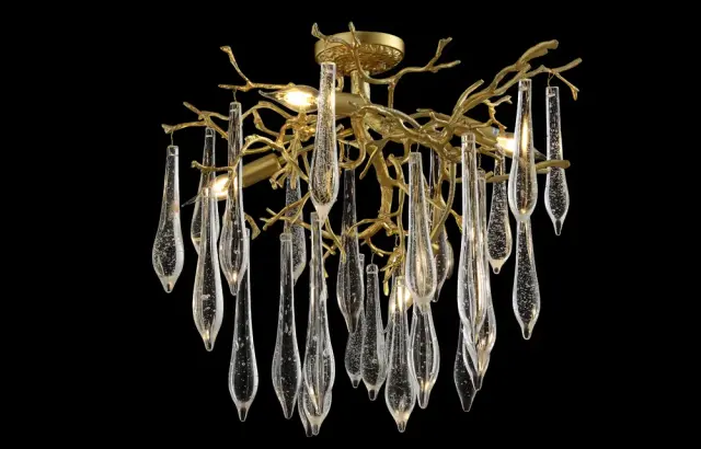 Люстра Crystal Lux REINA PL5 D600 GOLD PEARL — золотой, ракурс 5