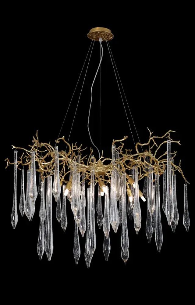 Люстра Crystal Lux REINA SP8 D1000 GOLD PEARL — золотой, ракурс 3