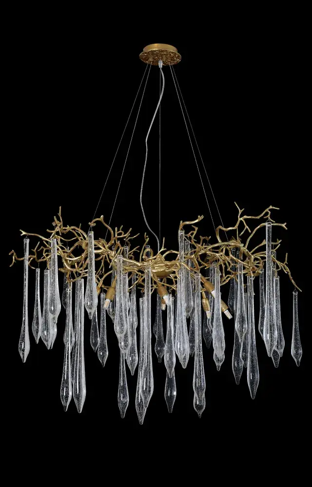 Люстра Crystal Lux REINA SP8 D1000 GOLD PEARL — золотой, ракурс 4