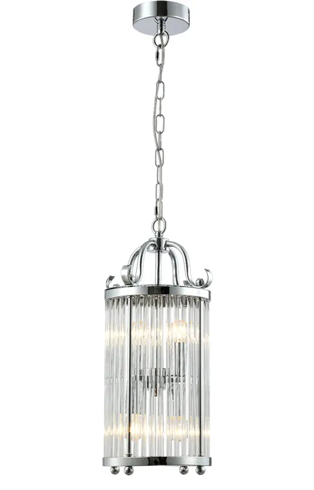 Люстра Crystal Lux TADEO SP4 D200 CHROME/TRANSPARENTE — хром, ракурс 3