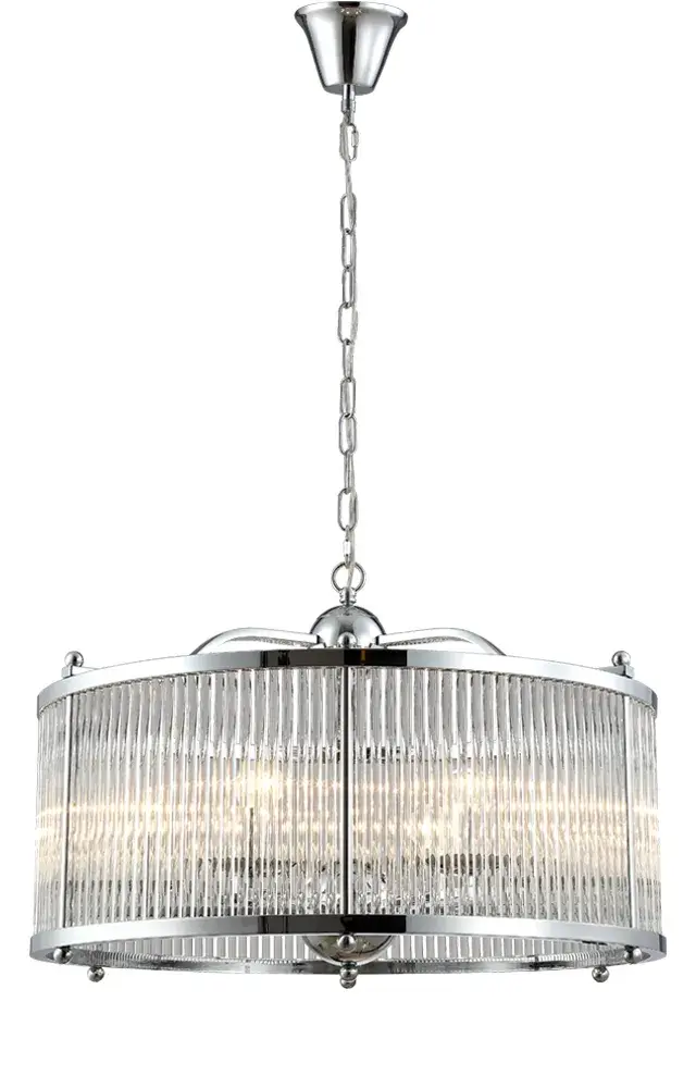 Люстра Crystal Lux TADEO SP6 D600 CHROME/TRANSPARENTE — хром, ракурс 3