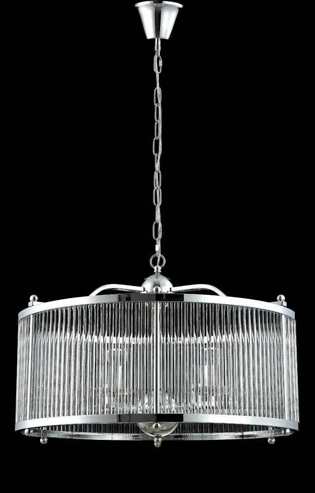 Люстра Crystal Lux TADEO SP6 D600 CHROME/TRANSPARENTE — хром, ракурс 4