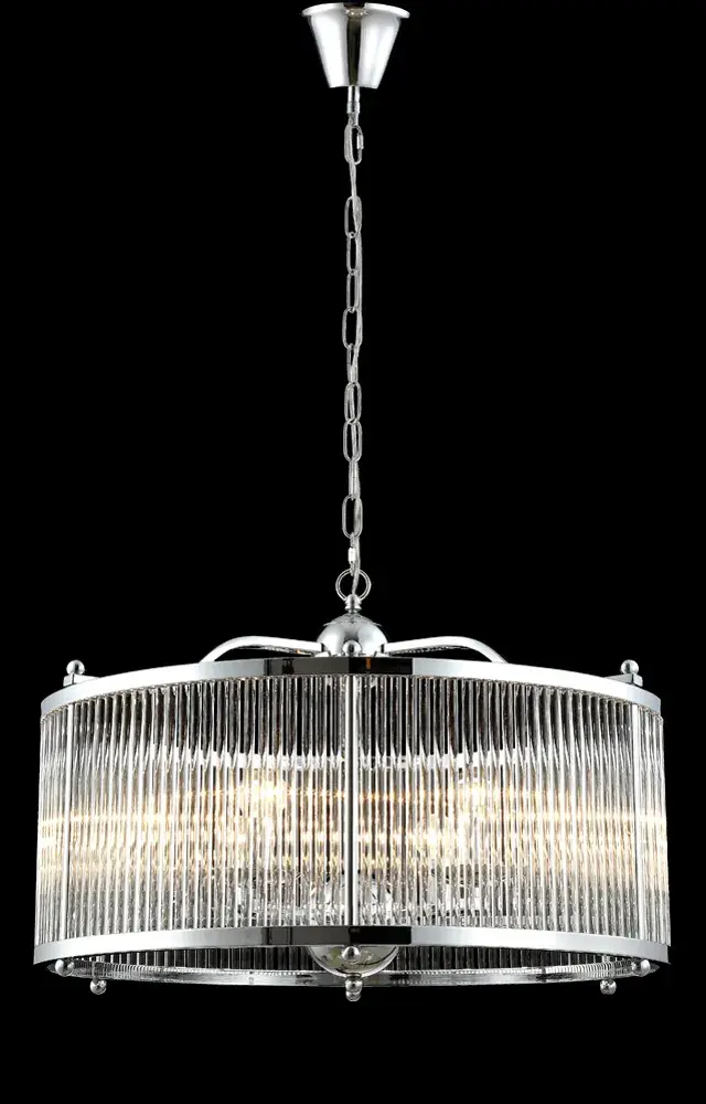 Люстра Crystal Lux TADEO SP6 D600 CHROME/TRANSPARENTE — хром, ракурс 5