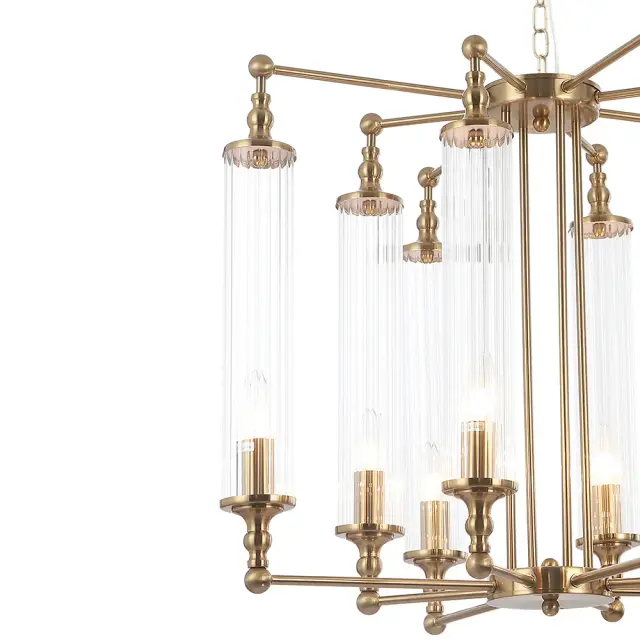 Люстра Crystal Lux TOMAS SP8 D650 BRASS — латунь, ракурс 2