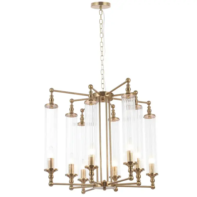 Люстра Crystal Lux TOMAS SP8 D650 BRASS — латунь, ракурс 3