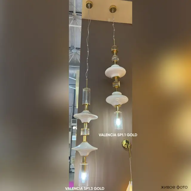 Светильник Crystal Lux VALENCIA SP1.1 GOLD — золотой, ракурс 5