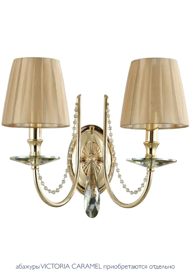 Бра Crystal Lux VICTORIA AP2 GOLD/AMBER — золотой, ракурс 3