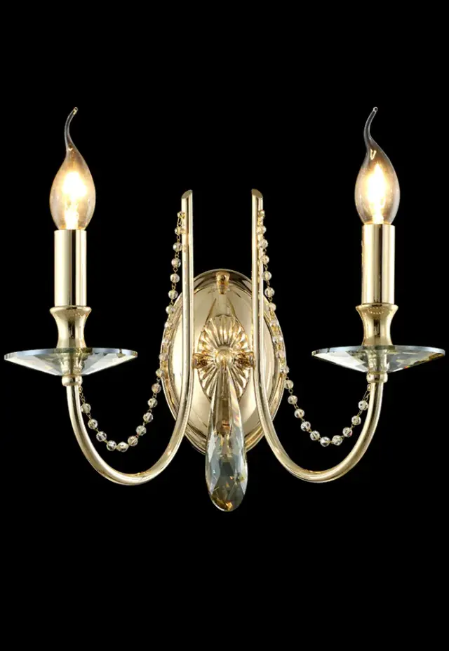 Бра Crystal Lux VICTORIA AP2 GOLD/AMBER — золотой, ракурс 5