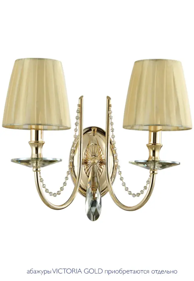 Бра Crystal Lux VICTORIA AP2 GOLD/AMBER — золотой, ракурс 6