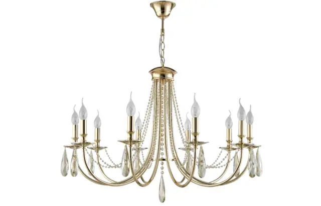Люстра Crystal Lux VICTORIA SP10 GOLD/AMBER — золотой